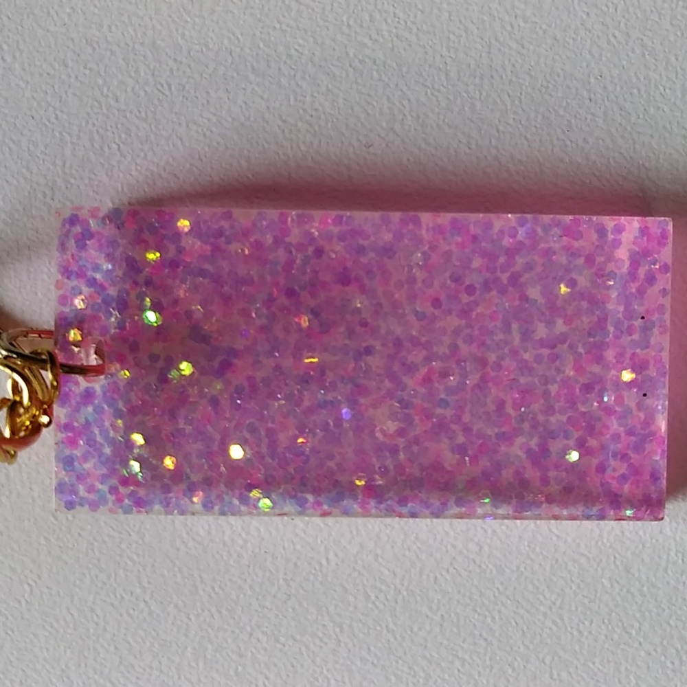 Handmade Glitter Pink Keychain - Picture 4 of 4